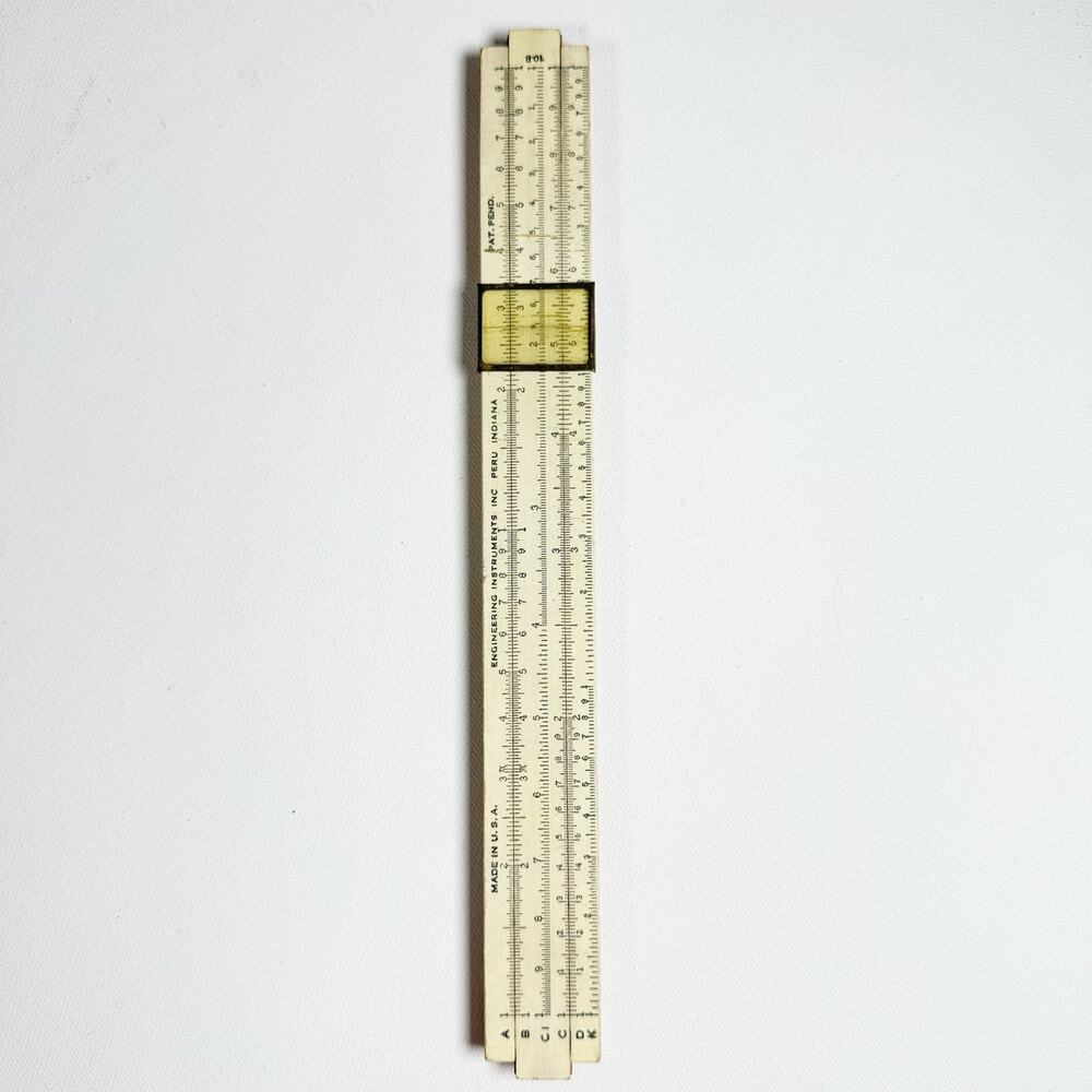 Vintage Slide Rule Egineering Instrument Inc. Peru, Indiana Made in USA